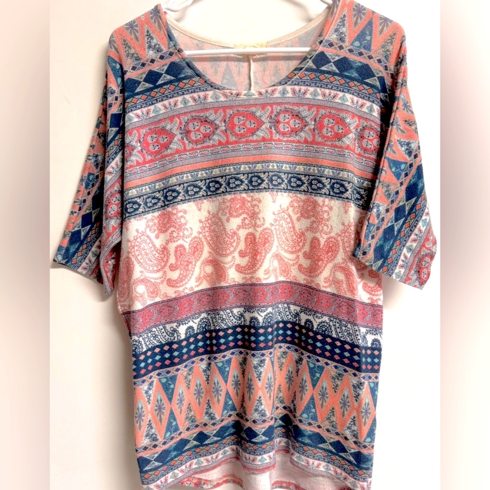 Nurture multi-colored tshirt-blouse Women’s Sz M